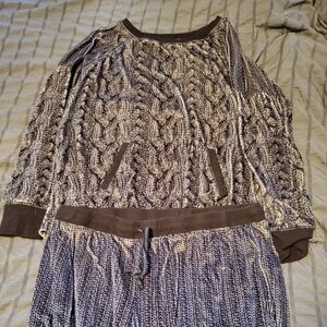 Simply Vera Vera Wang Gray Pajama Set with Cozy Knit Texture
